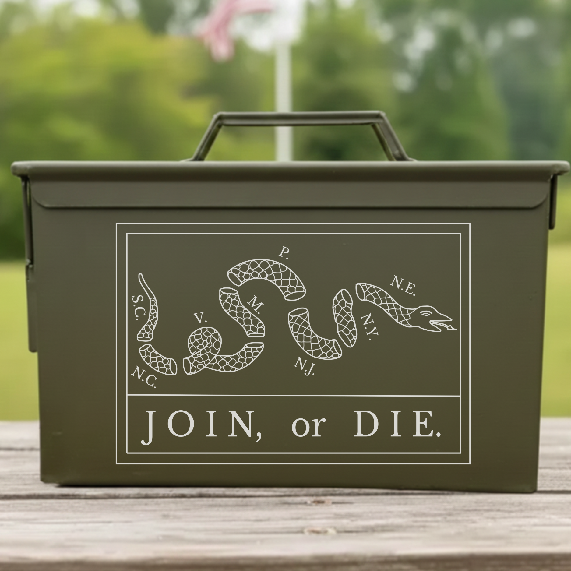 "Join Or Die" Engraved Ammo Can