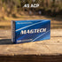 Magtech .45 ACP 230 Grain FMJ 50 round box on range bench