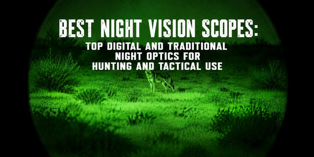 Night vision image with coyote and blog title