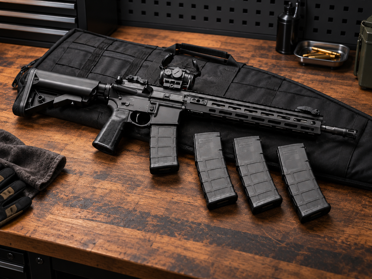 SA SAINT Victor Gear Pac on wooden bench