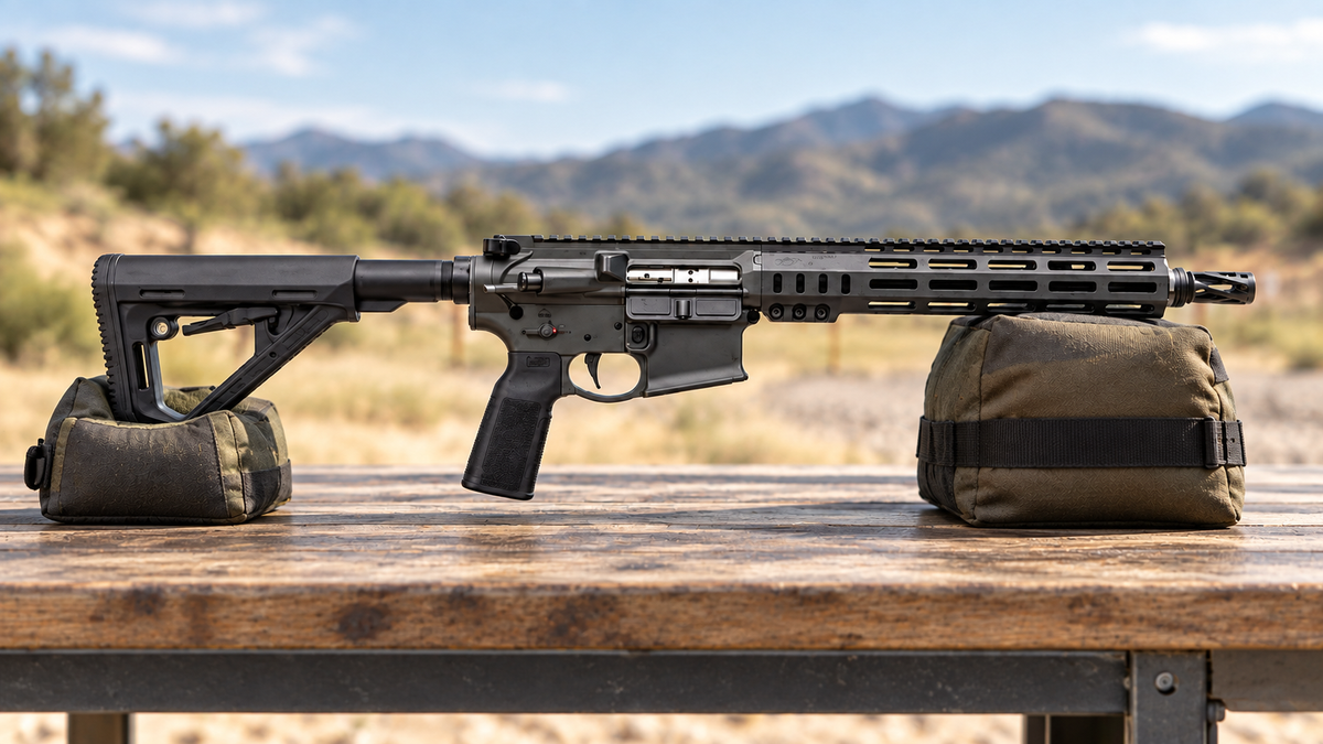 SOLGW Modern AR Rifle on Outdoor Shooting Bench