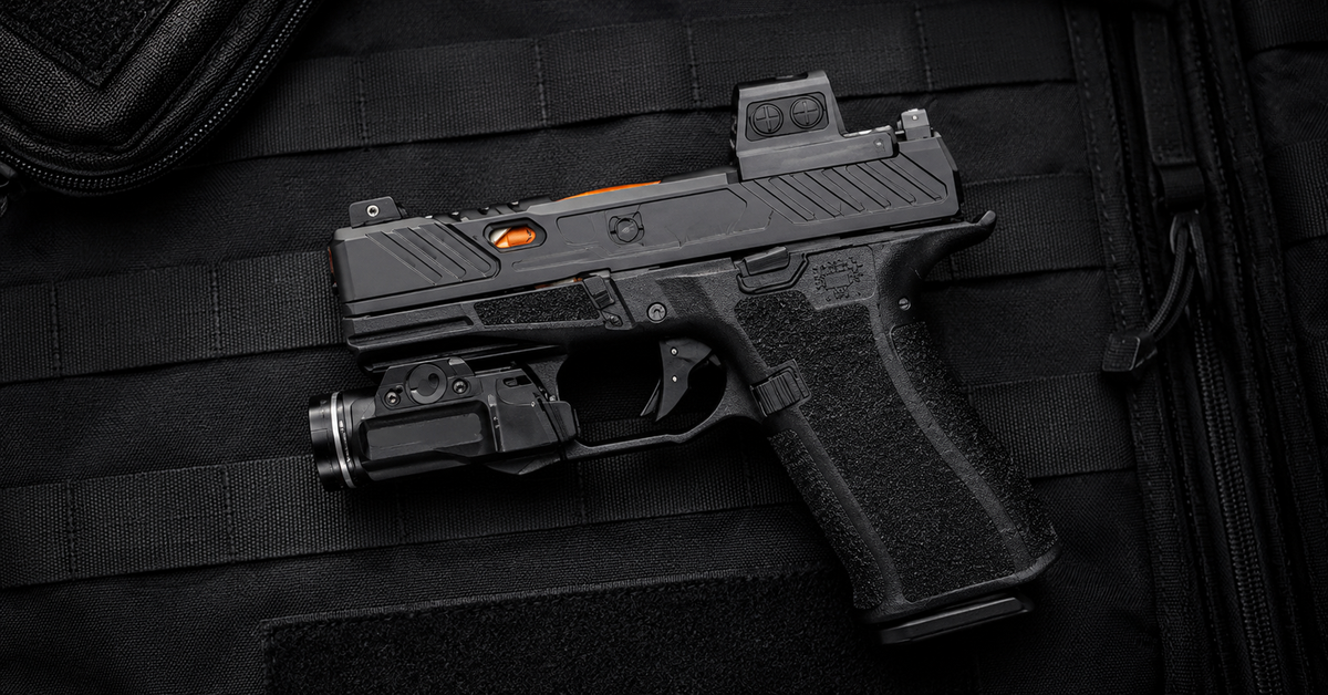 Tactical Pistol on Black Gear Case