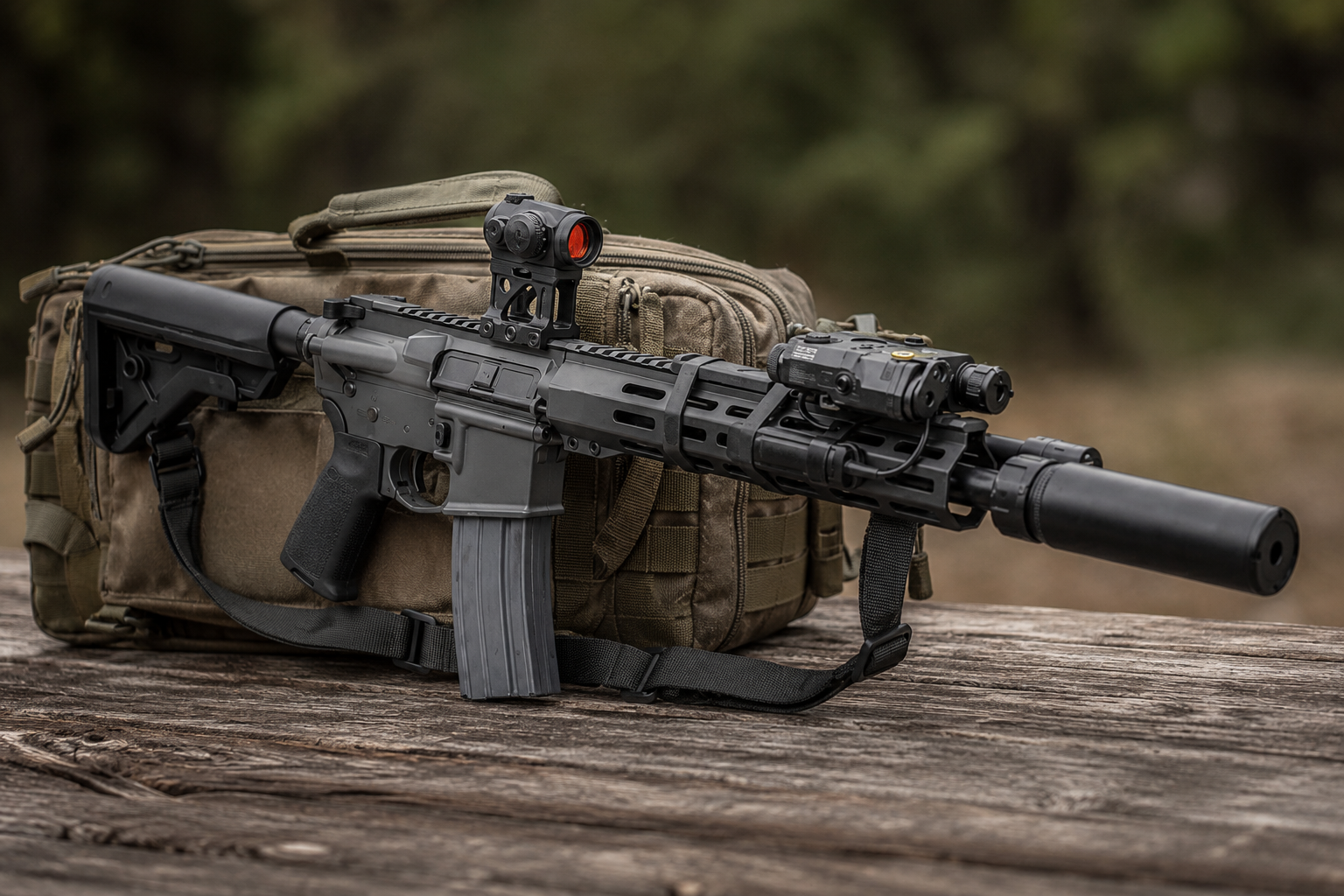 AR 15 with High Rise Optic Mount 