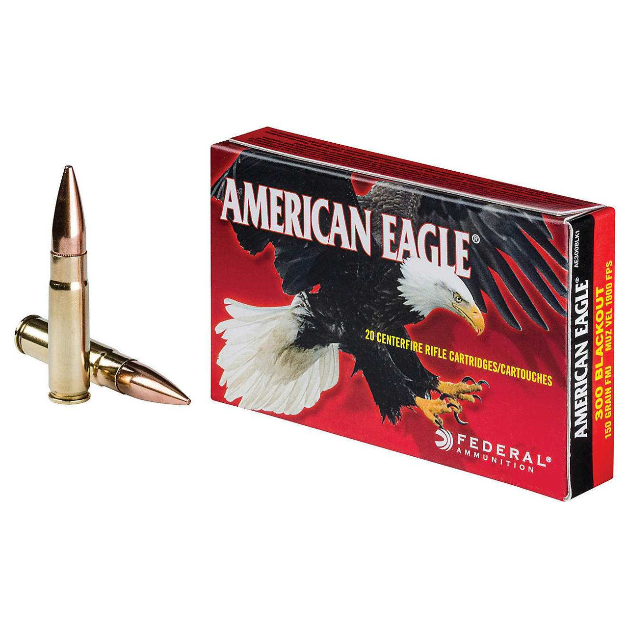 Federal American Eagle 300 AAC Blackout 150 Grain Full Metal Jacket Boat Tail