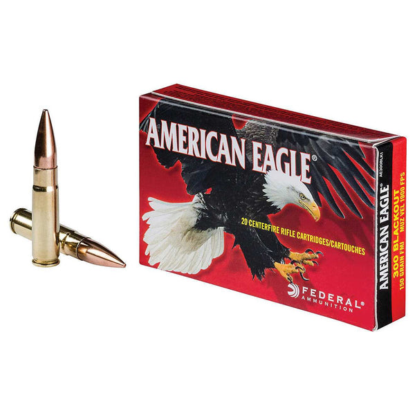 Federal American Eagle .300 Blackout 150 Grain FMJ Boat Tail