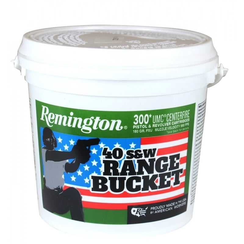 Remington UMC Handgun 40 S&amp;W Ammo 180 Grain FMJ 300 Round Bucket