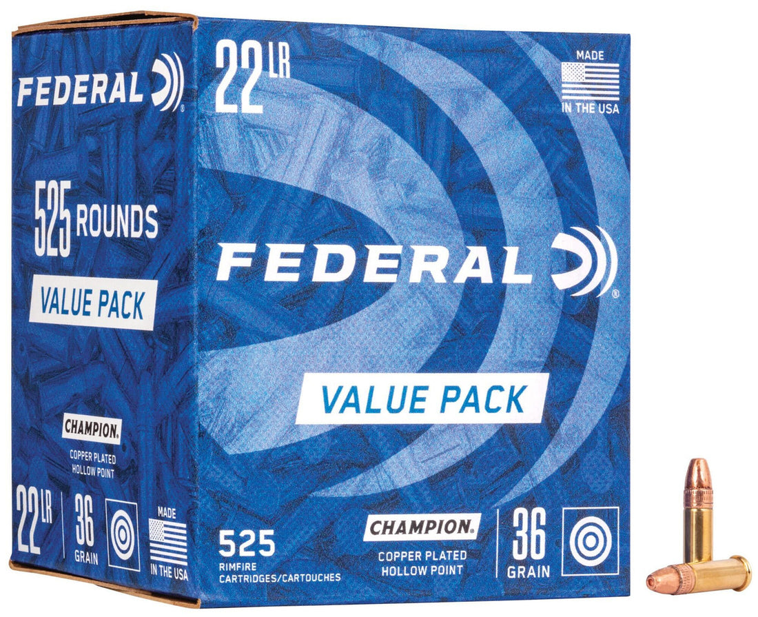Federal .22 LR 36 Grain Copper Plated - Box of 525