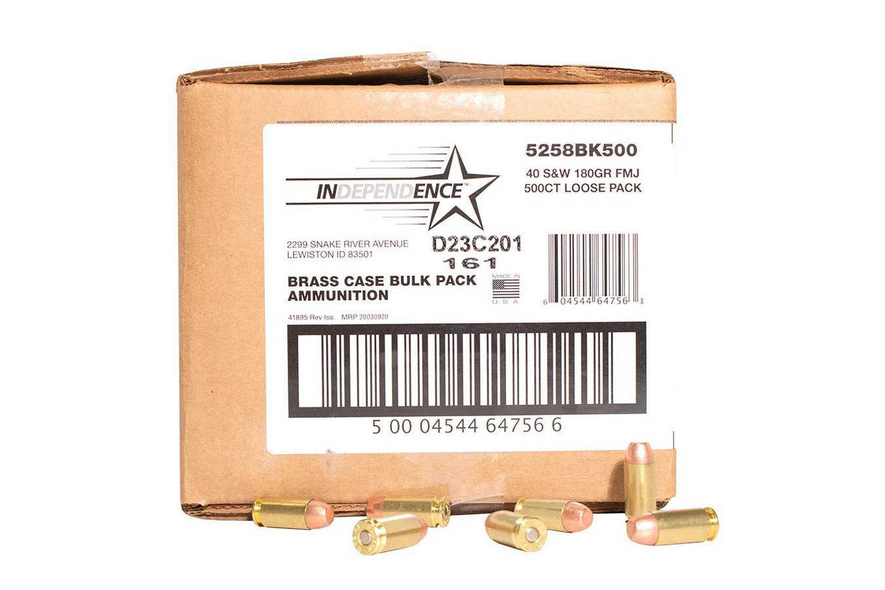 CCI Independence 40 S&amp;W 180 Grain Full Metal Jacket-500 Round Loose