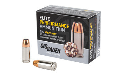 Sig Sauer Elite Performance V-Crown Ammunition 9mm 147gr JHP