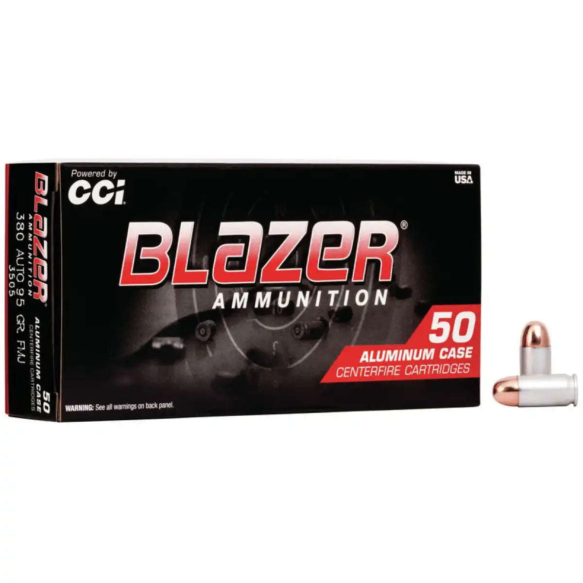 CCI Blazer 380 ACP Auto 95 Grain Aluminum Full Metal Jacket