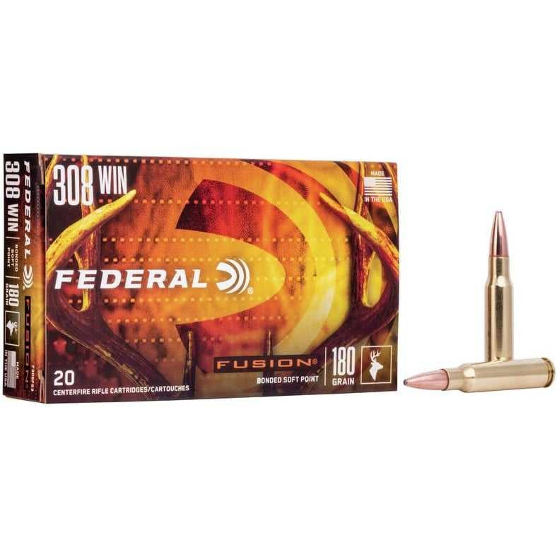Federal Fusion 308 Winchester 180 Grain Bonded Soft Point