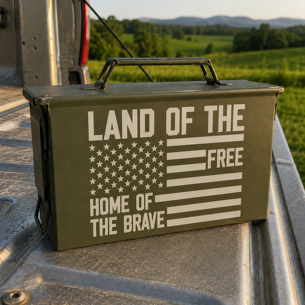 "Land Of The Free" Engraved Ammo Can