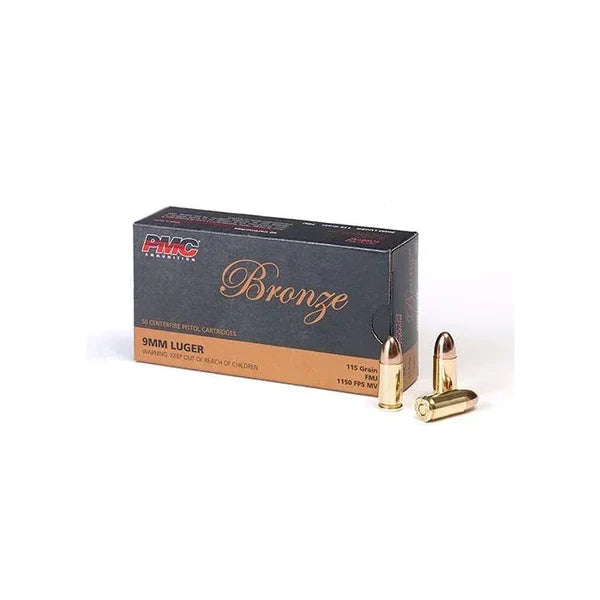 PMC Bronze 9mm Luger Ammo 115 Grain Full Metal Jacket
