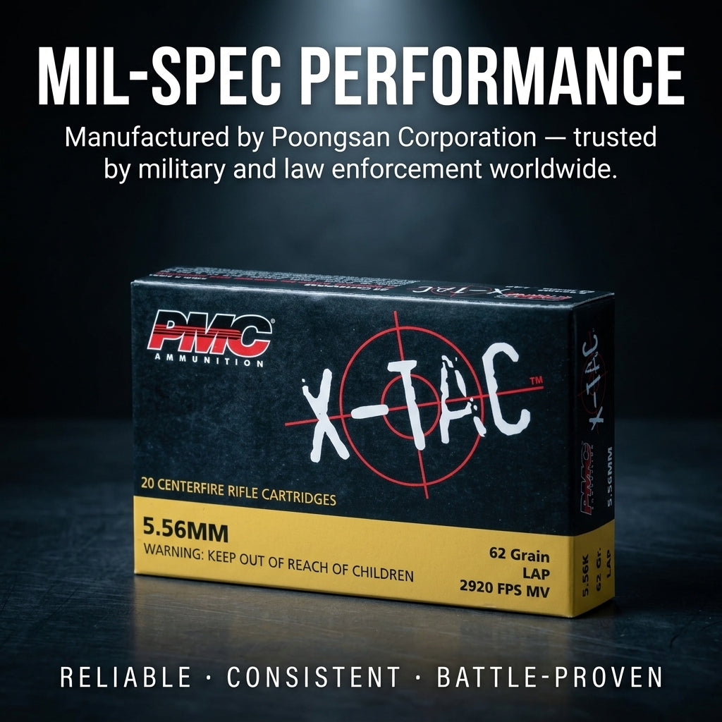PMC X-TAC 5.56 NATO 62 Grain