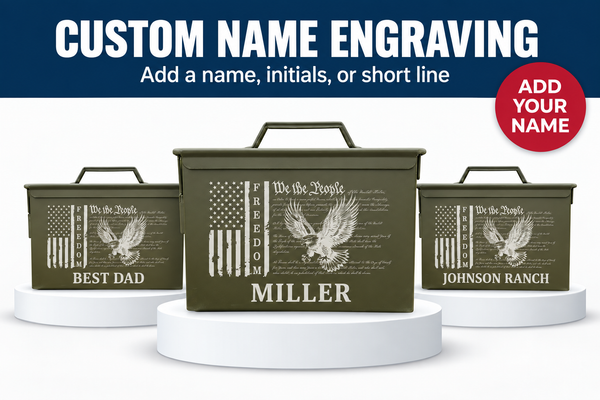 A name laser-engraved under the can design