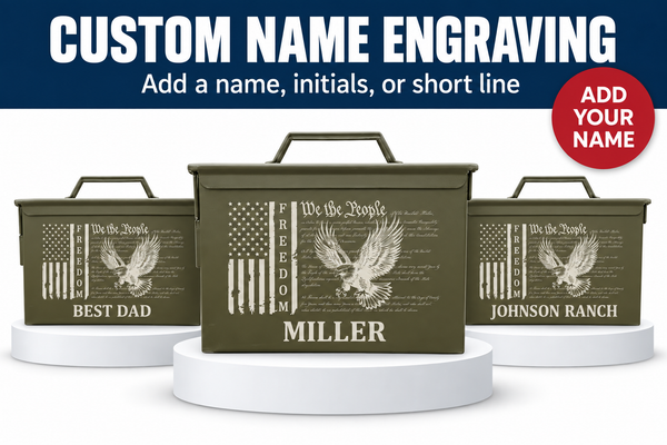 A name laser-engraved under the can design