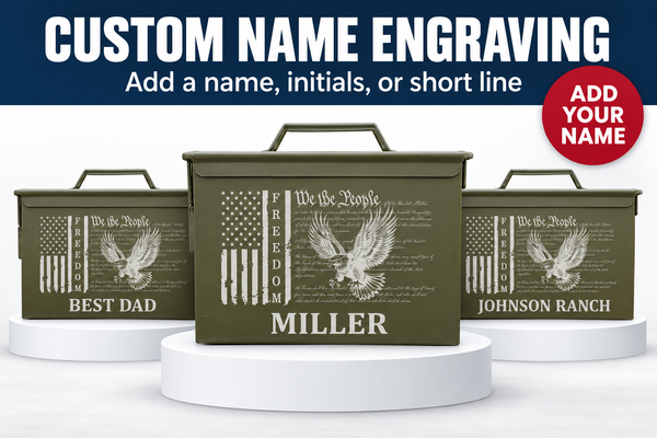 A name laser-engraved under the can design