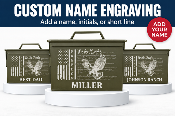 A name laser-engraved under the can design