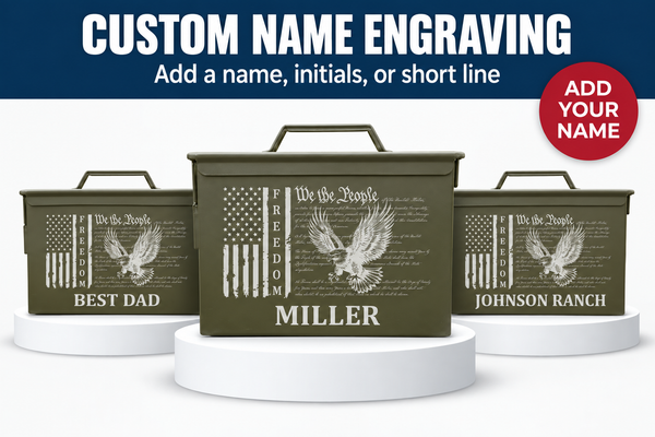 A name laser-engraved under the can design