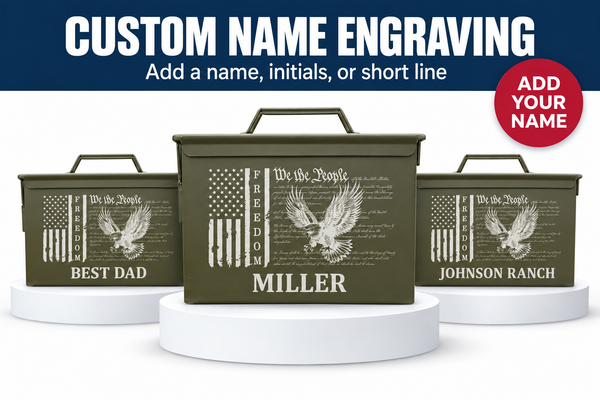 A name laser-engraved under the can design
