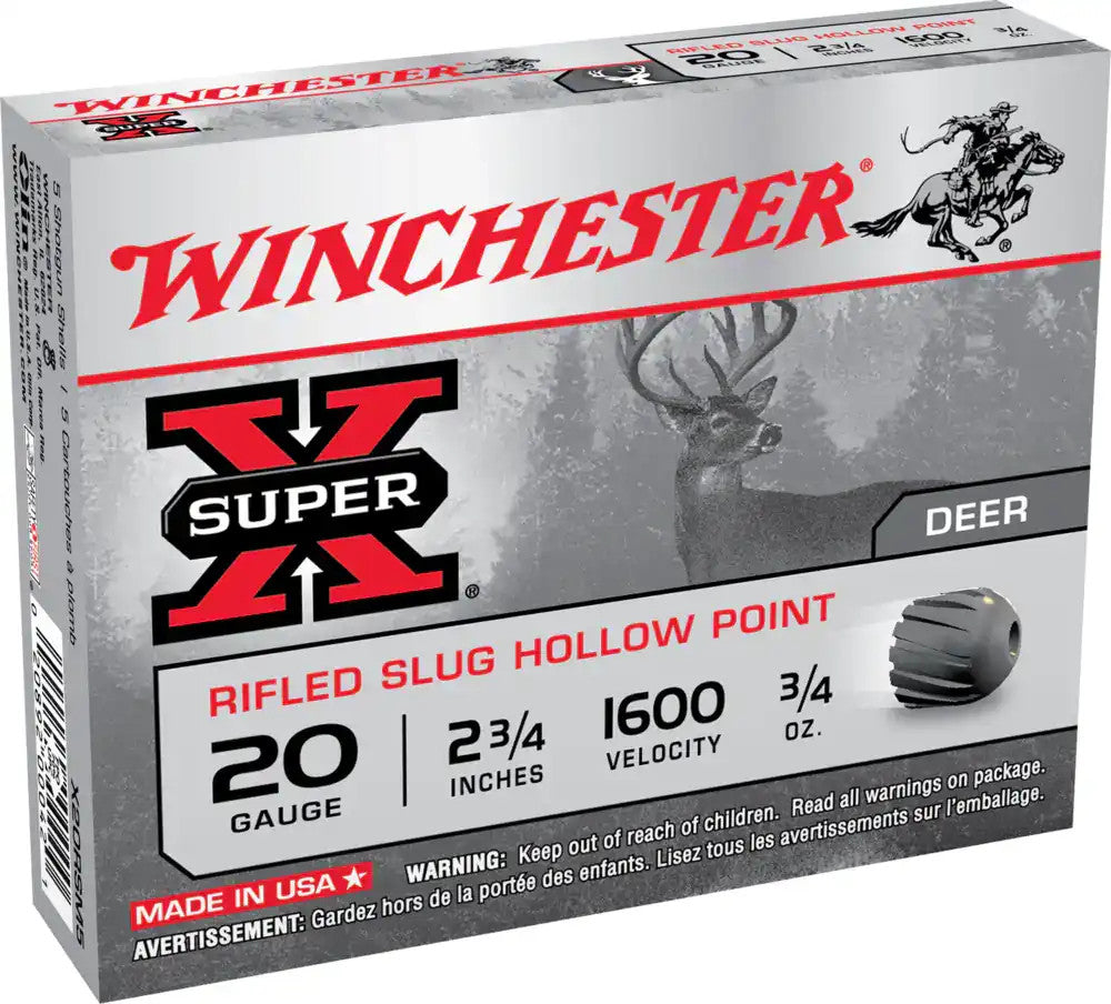 Winchester 20 Gauge Super-X 2-3/4" Rifled Slug 3/4oz