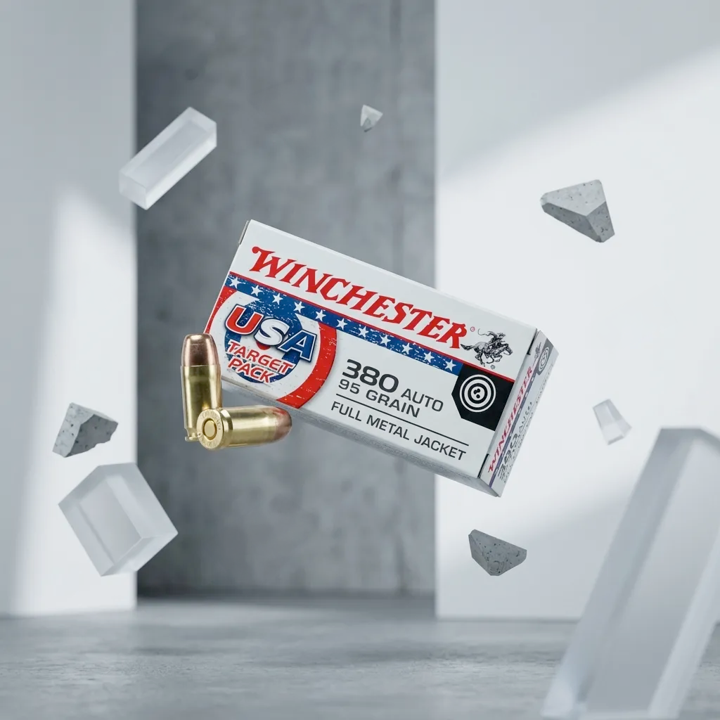 Winchester USA .380 ACP 95 Grain Full Metal Jacket Target Pack